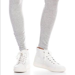 Eileen Fisher White Leather High Top Sneakers